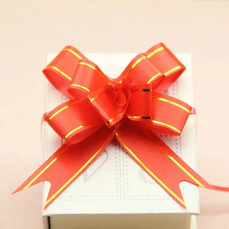 100pcs Party Wedding Christmas Tree Hanging Decorated Ribbon Bow Bag Gift Wrapping & Decorat Bow Knot Ribbon Butterfly Pull Bow