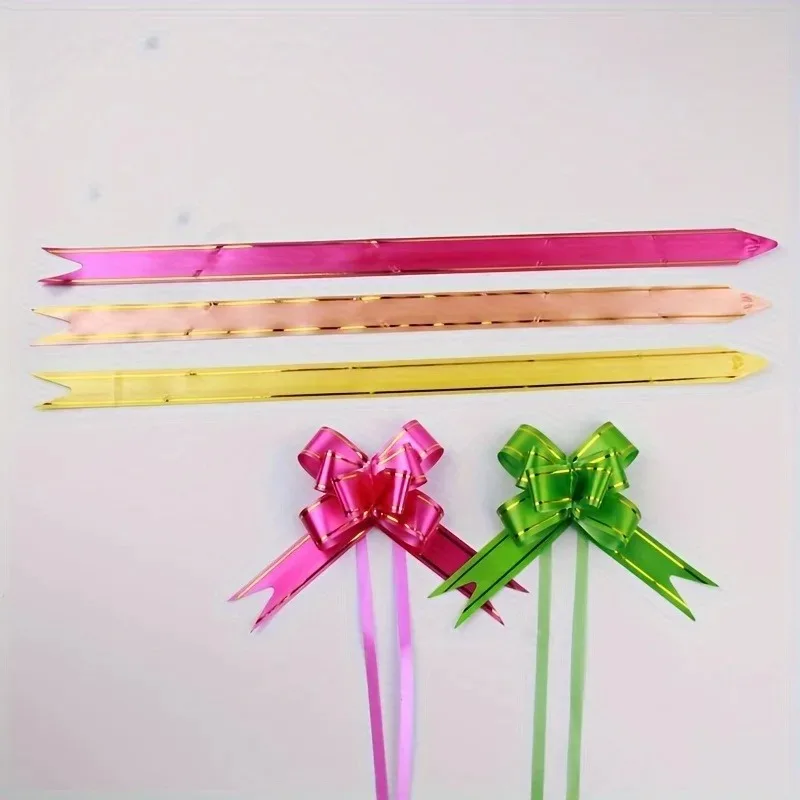 100pcs Party Wedding Christmas Tree Hanging Decorated Ribbon Bow Bag Gift Wrapping & Decorat Bow Knot Ribbon Butterfly Pull Bow