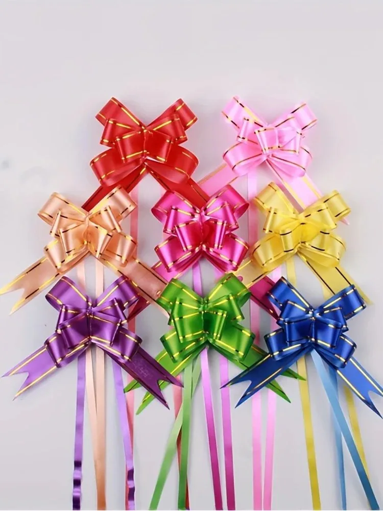 100pcs Party Wedding Christmas Tree Hanging Decorated Ribbon Bow Bag Gift Wrapping & Decorat Bow Knot Ribbon Butterfly Pull Bow
