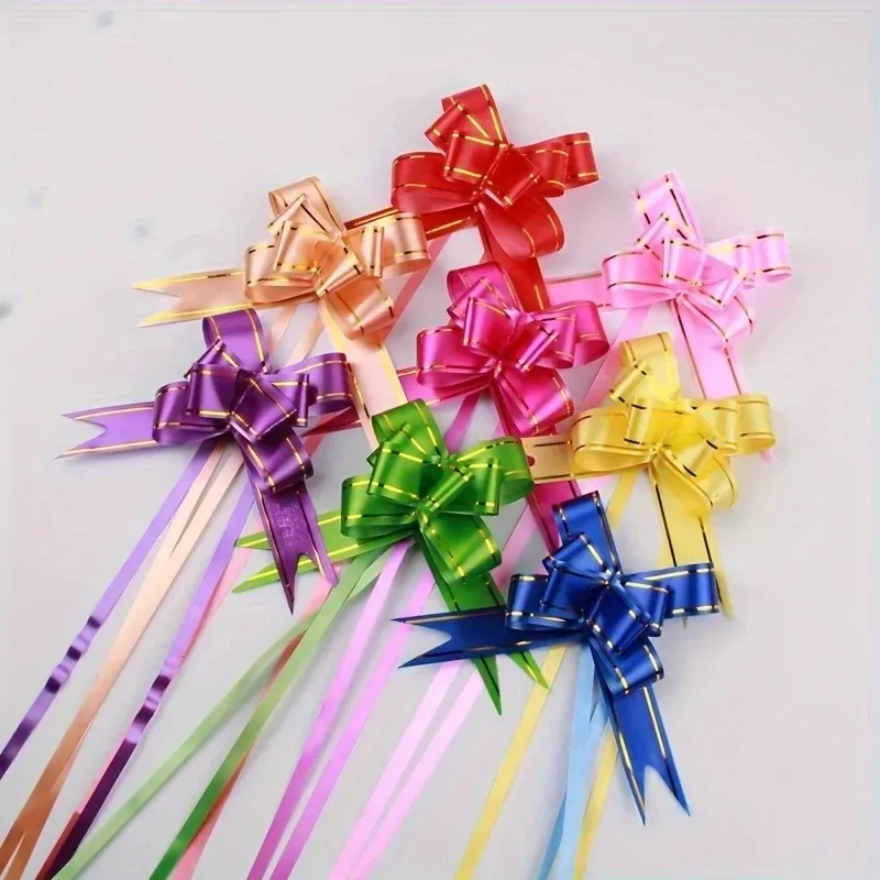 100pcs Party Wedding Christmas Tree Hanging Decorated Ribbon Bow Bag Gift Wrapping & Decorat Bow Knot Ribbon Butterfly Pull Bow