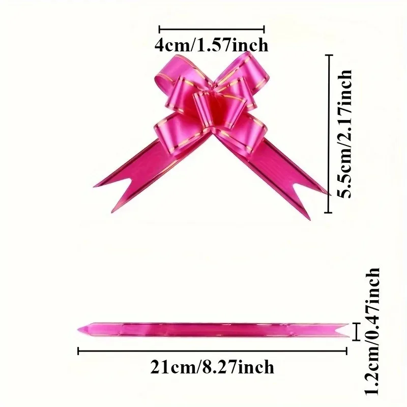 100pcs Party Wedding Christmas Tree Hanging Decorated Ribbon Bow Bag Gift Wrapping & Decorat Bow Knot Ribbon Butterfly Pull Bow