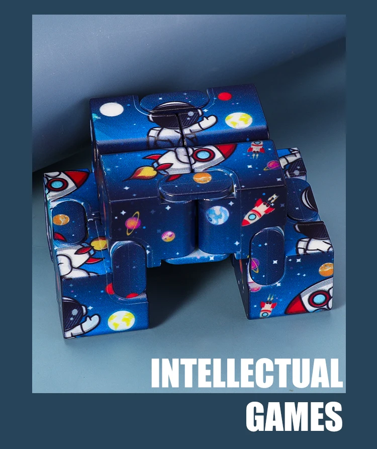 Colorful Infinite Versatile Christmas Fidget Cube Colorful Starry Sky Cube and Fidget Handle Toy Set