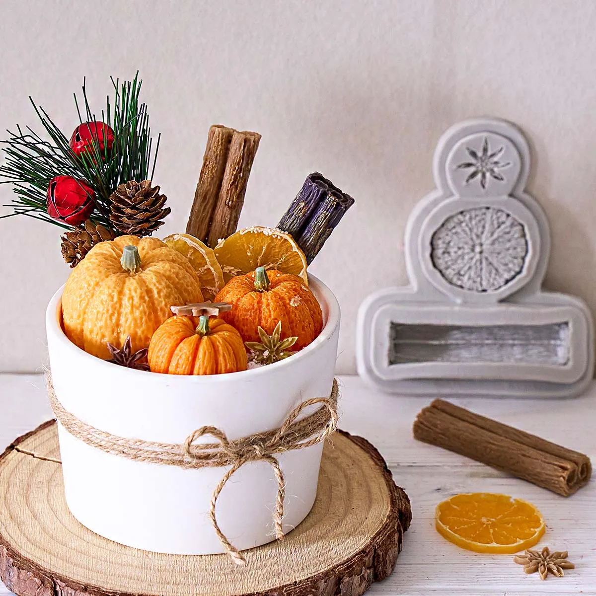 3D Lemon Cinnamon Star Anise Nuts Christmas Silicone Mold Wax DIY Cupcake Candy Baking Molds Chocolate Fondant Cake Decor Tool