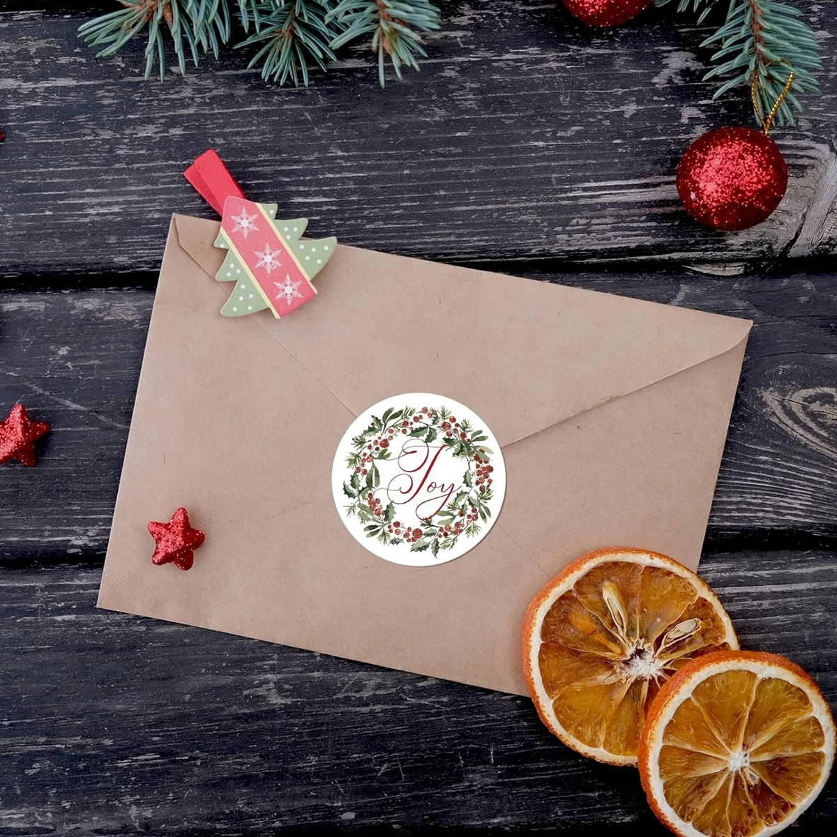 500pcs 1inch Christmas Stickers for Envelope Round Merry Christmas Stickers 8 Designs Christmas Gift Decor Stickers