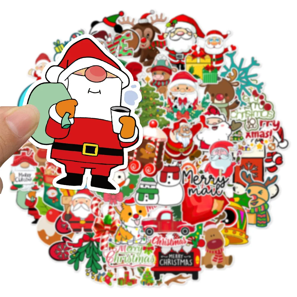 50/100PCS Christmas Series Cartoon Festival Fun Graffiti Stickers DIY Manual Scrap Book Tablet Decorative Stickers 