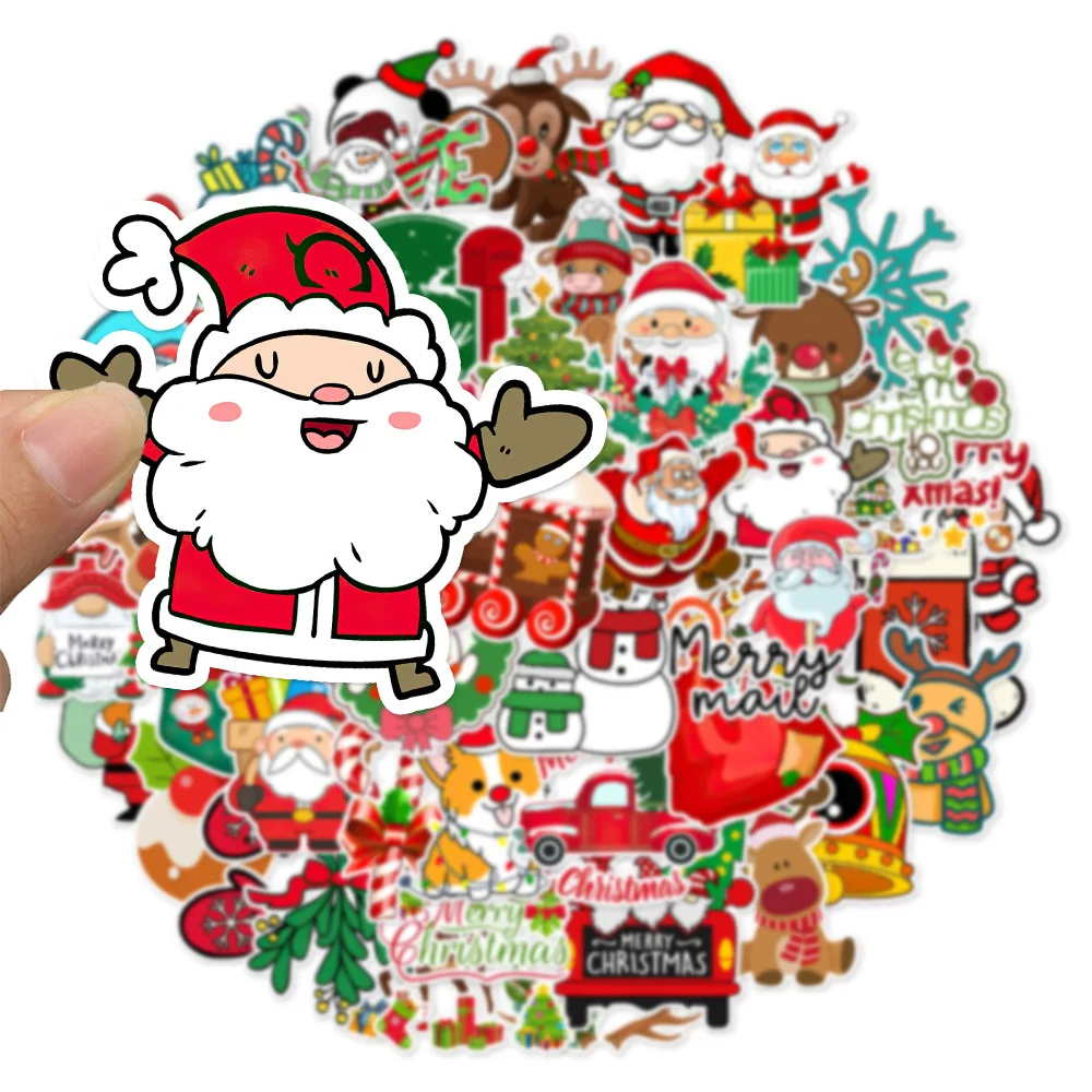 50/100PCS Christmas Series Cartoon Festival Fun Graffiti Stickers DIY Manual Scrap Book Tablet Decorative Stickers 