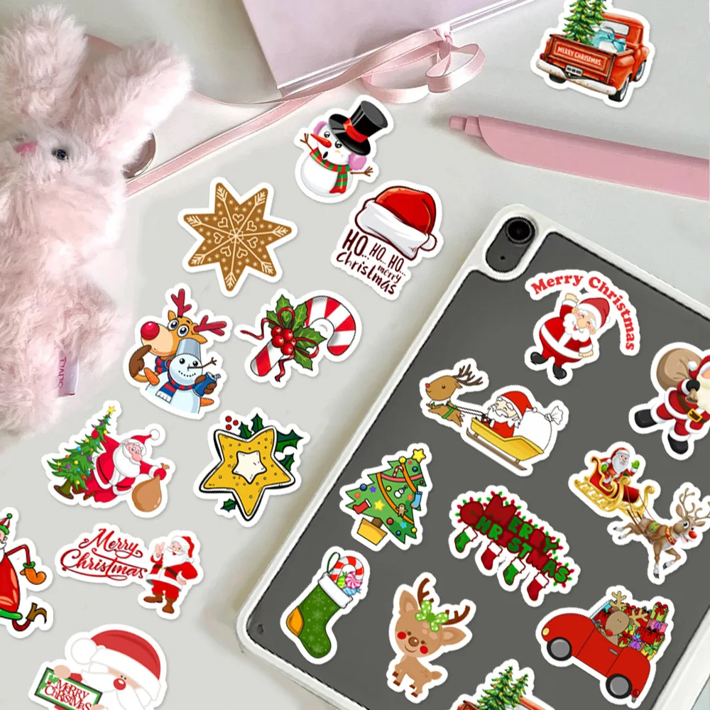 50/100PCS Christmas Series Cartoon Festival Fun Graffiti Stickers DIY Manual Scrap Book Tablet Decorative Stickers 