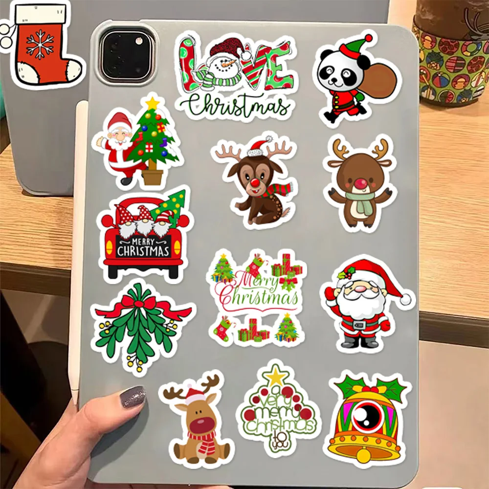 50/100PCS Christmas Series Cartoon Festival Fun Graffiti Stickers DIY Manual Scrap Book Tablet Decorative Stickers 