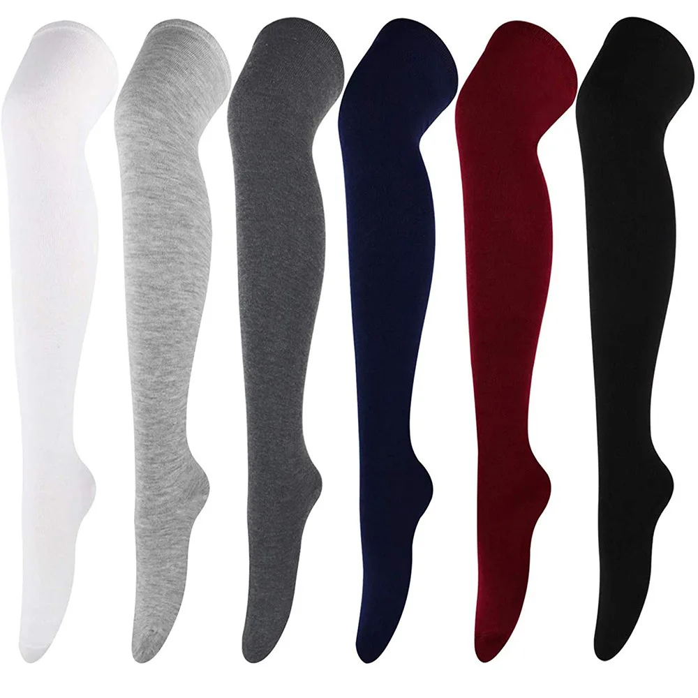 Christmas Stockings Over Knee Long High Socks Women Halloween Striped Stockings Dance Cosplay Performance Solid Colors Leggings