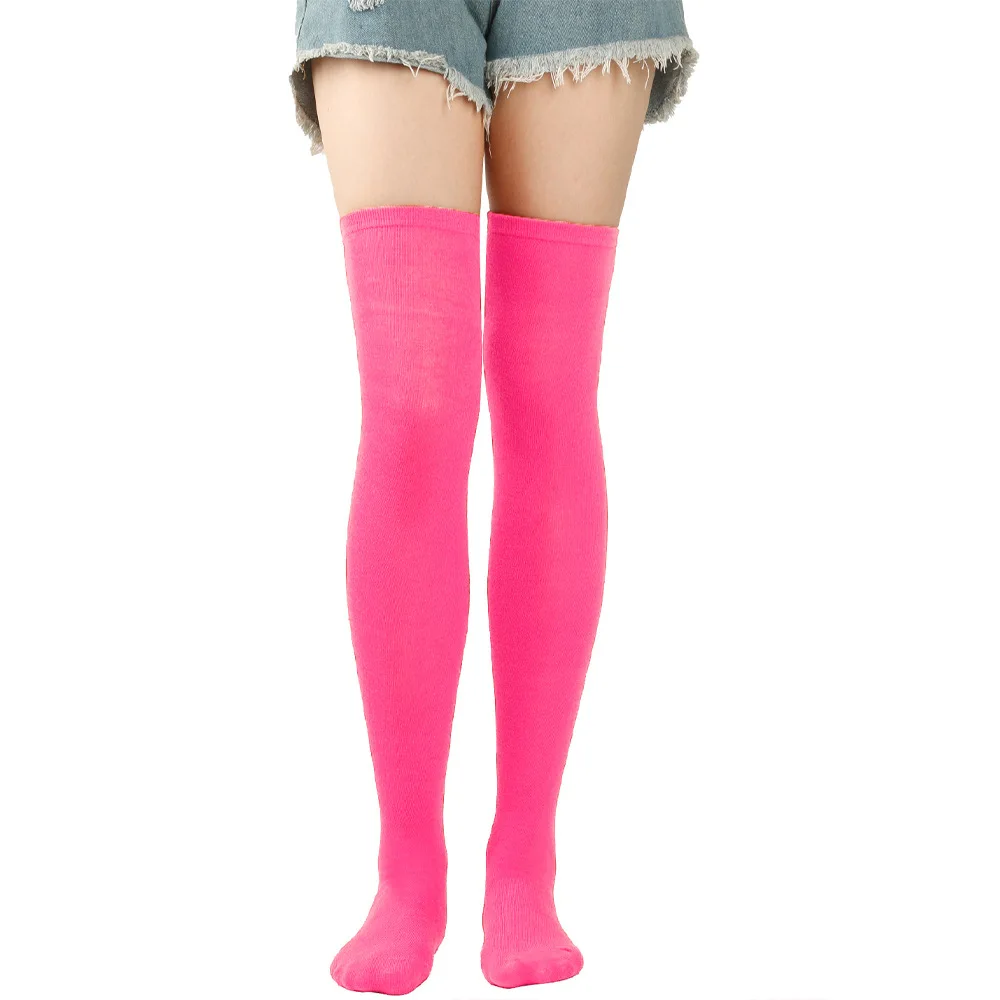Christmas Stockings Over Knee Long High Socks Women Halloween Striped Stockings Dance Cosplay Performance Solid Colors Leggings