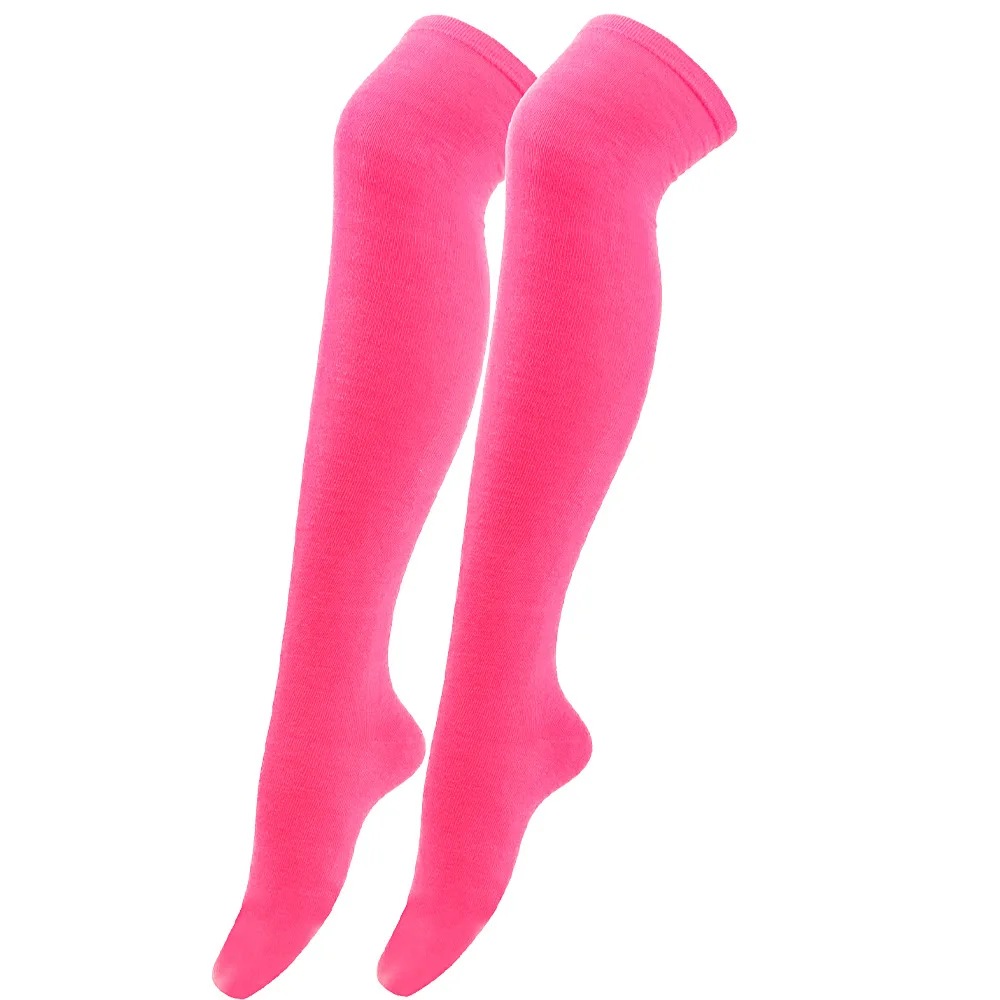 Christmas Stockings Over Knee Long High Socks Women Halloween Striped Stockings Dance Cosplay Performance Solid Colors Leggings