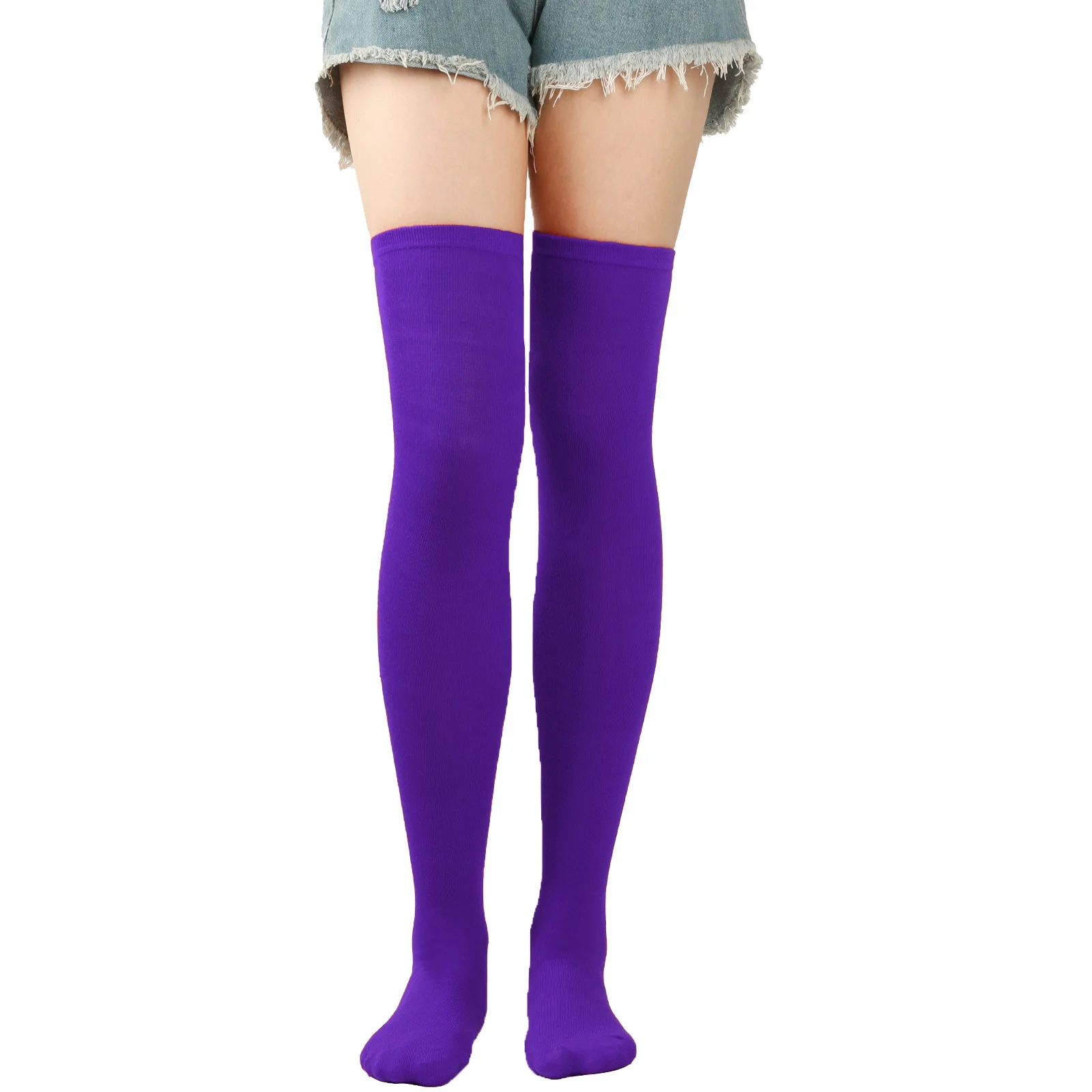 Christmas Stockings Over Knee Long High Socks Women Halloween Striped Stockings Dance Cosplay Performance Solid Colors Leggings
