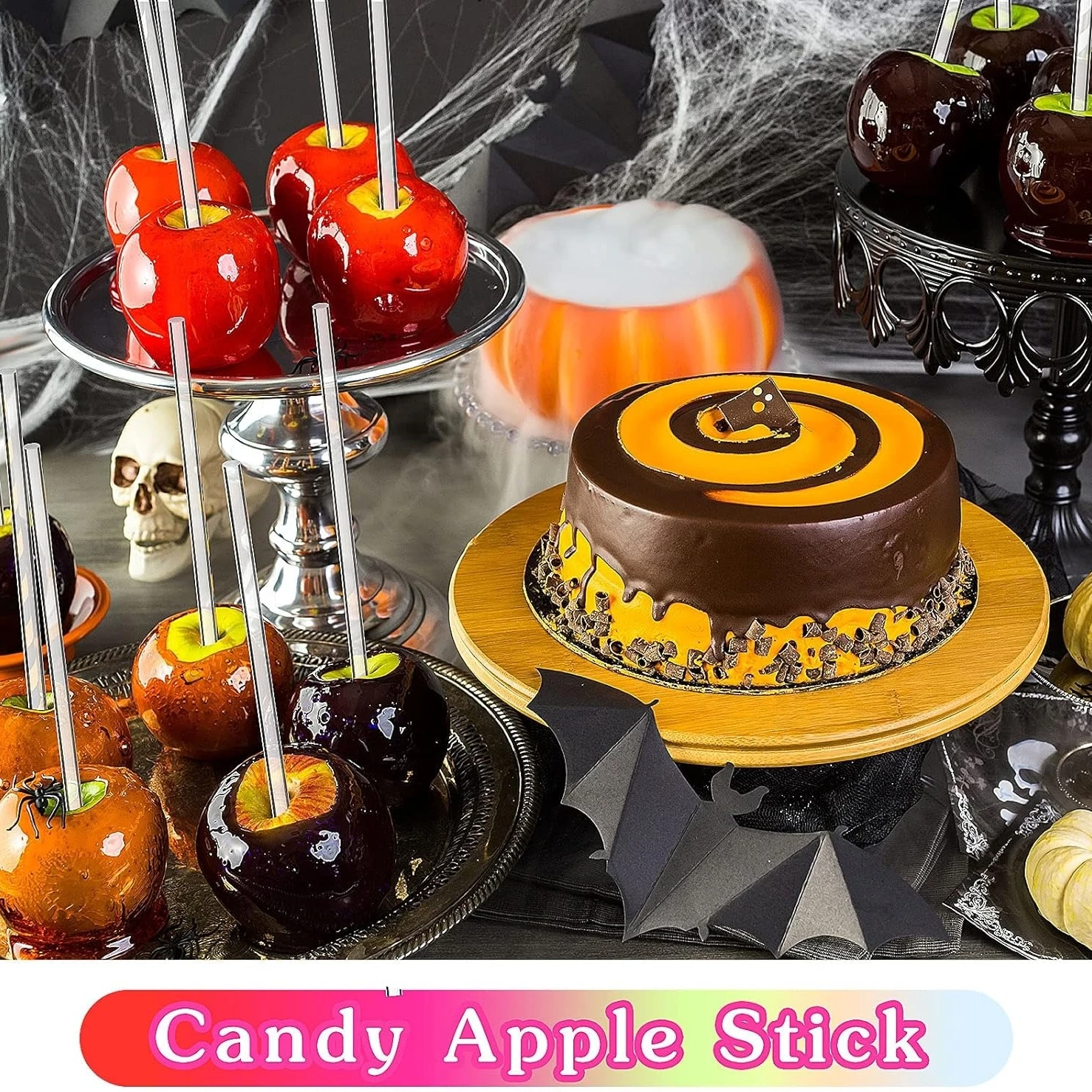 Acrylic Lollipop Sticks Cake Pops Sticks Candy Treat Sticks for Halloween Christmas Cupcake Toppers Chocolate Cookie Dessert 
