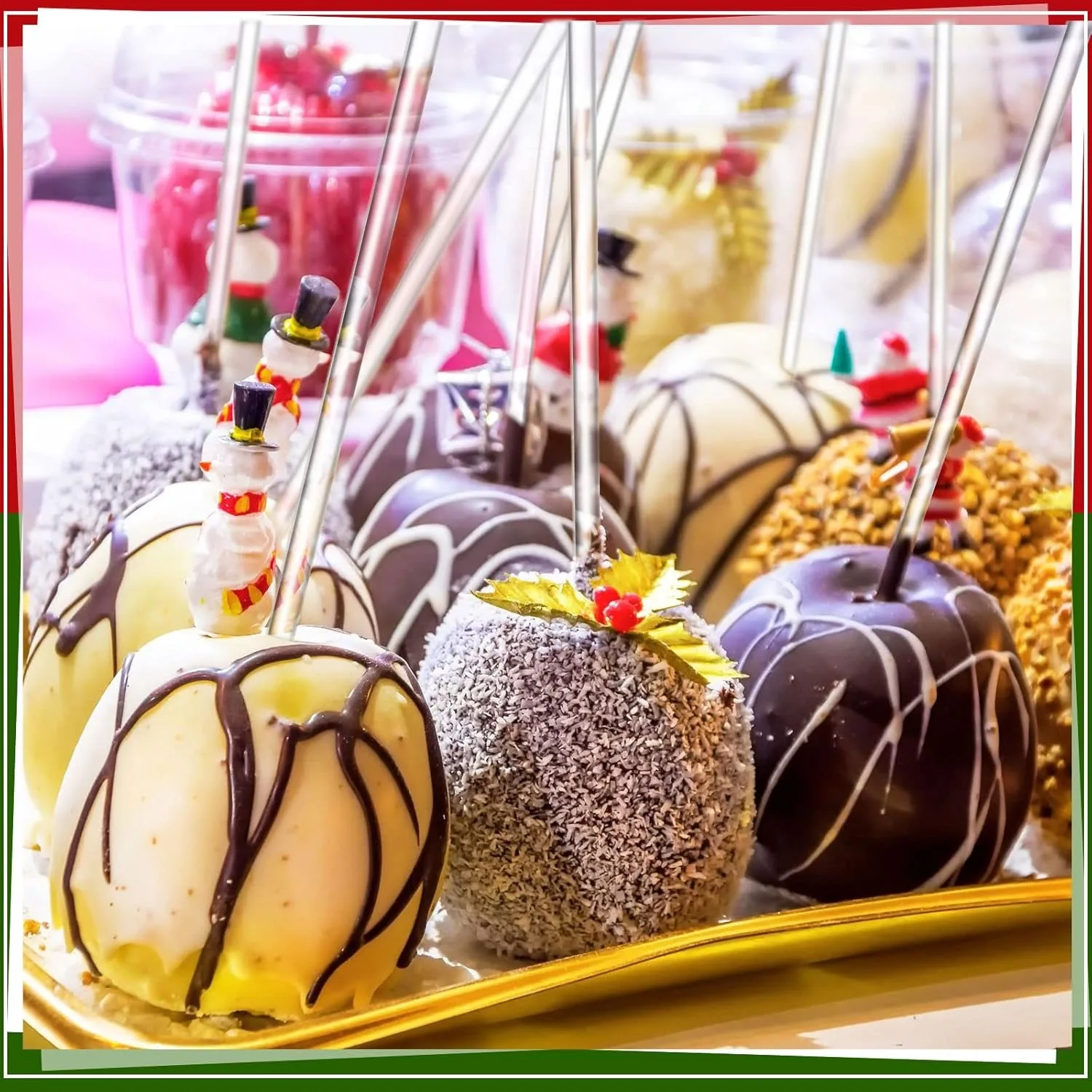 Acrylic Lollipop Sticks Cake Pops Sticks Candy Treat Sticks for Halloween Christmas Cupcake Toppers Chocolate Cookie Dessert 
