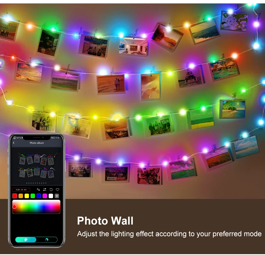 1M-50M Christmas Lights WS2812 Led Fairy String Light for Home Party Decoration USB Smart Bluetooth Curtain Lights Garland