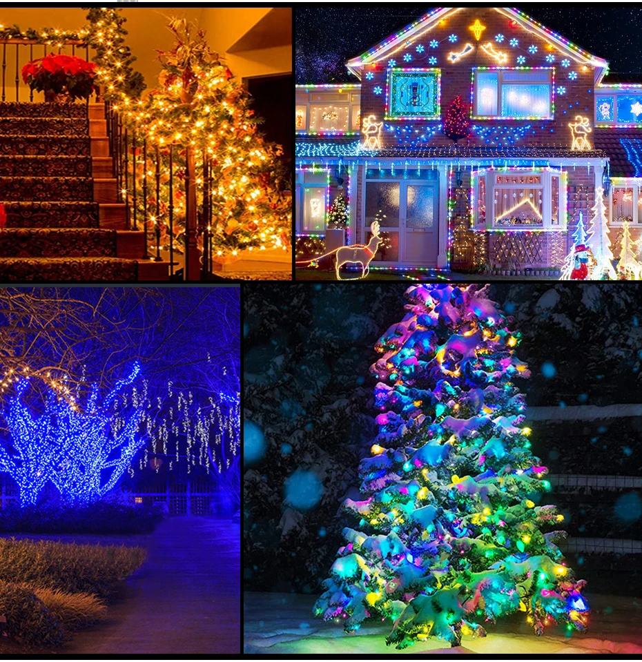 1M-50M Christmas Lights WS2812 Led Fairy String Light for Home Party Decoration USB Smart Bluetooth Curtain Lights Garland