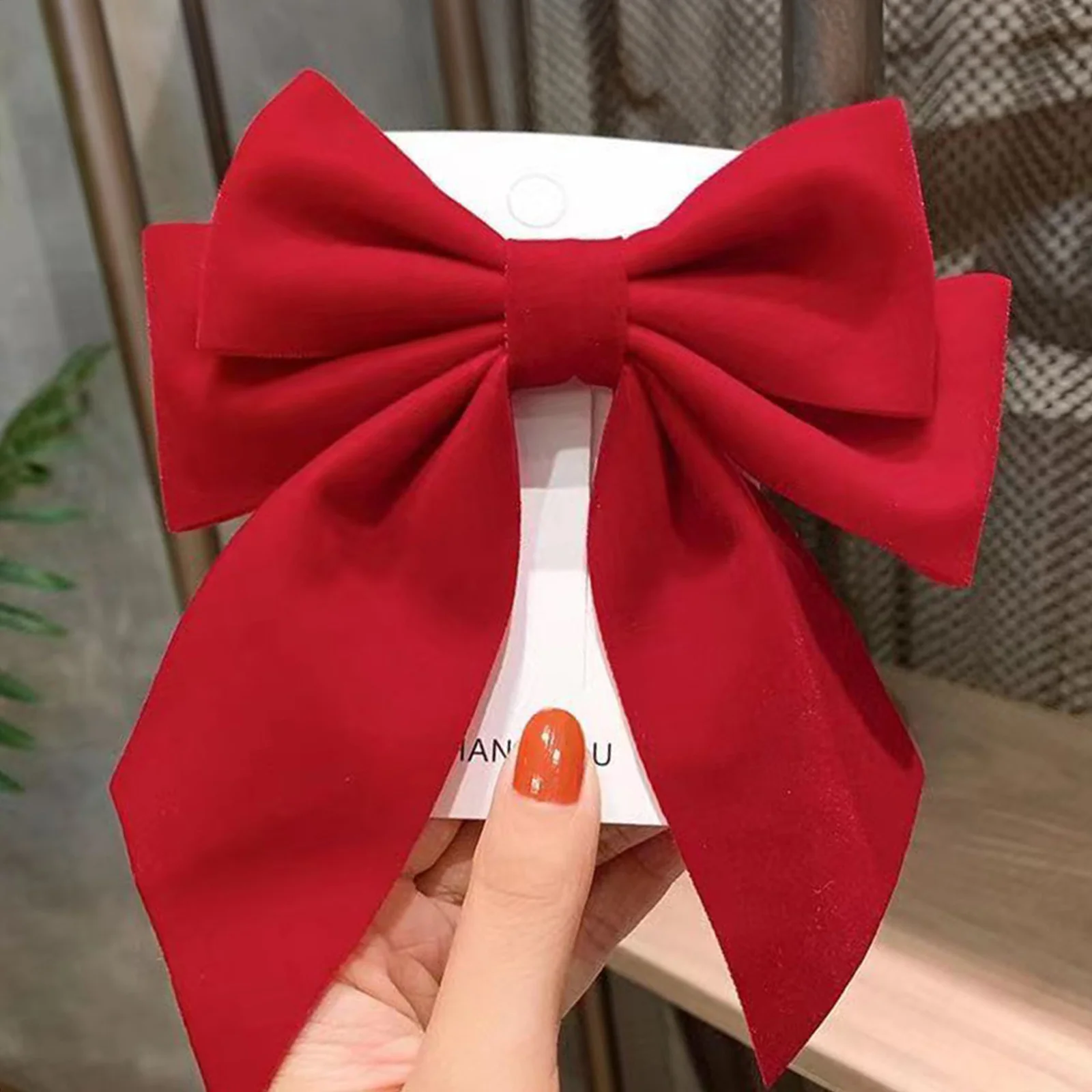 1Pcs Red Bowknot Hair Clip for Chinese New Year Christmas Barrettes Hair Accessories Gifts for Women Girls Xmas Tree Ornament