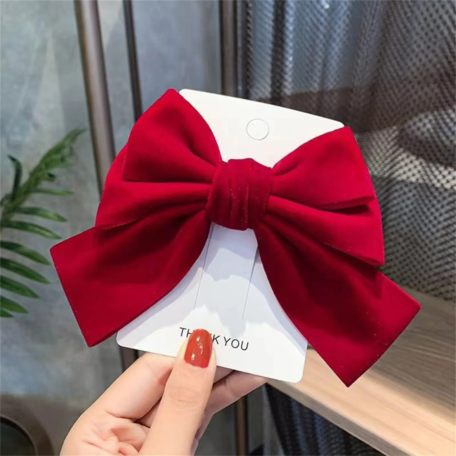 1Pcs Red Bowknot Hair Clip for Chinese New Year Christmas Barrettes Hair Accessories Gifts for Women Girls Xmas Tree Ornament