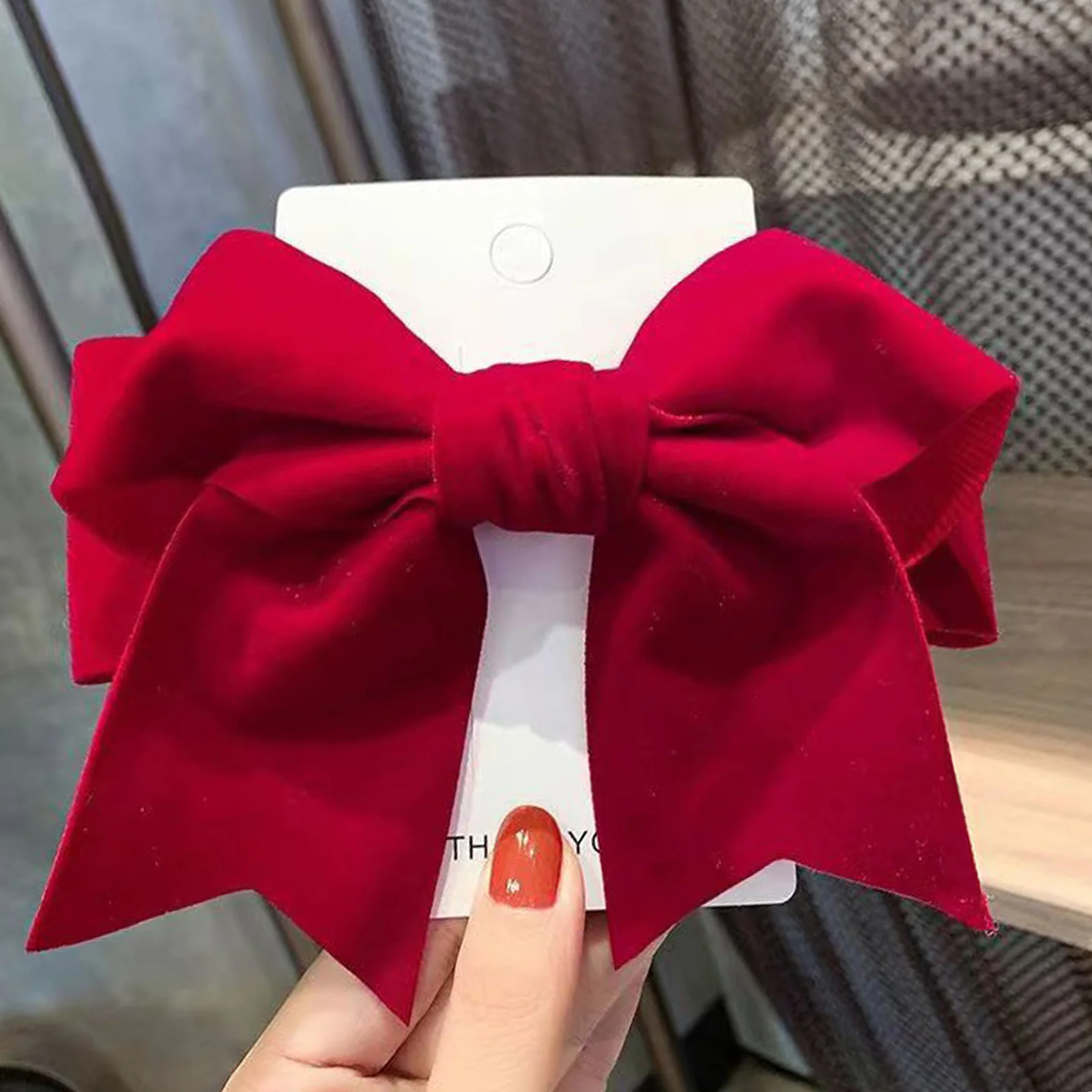 1Pcs Red Bowknot Hair Clip for Chinese New Year Christmas Barrettes Hair Accessories Gifts for Women Girls Xmas Tree Ornament