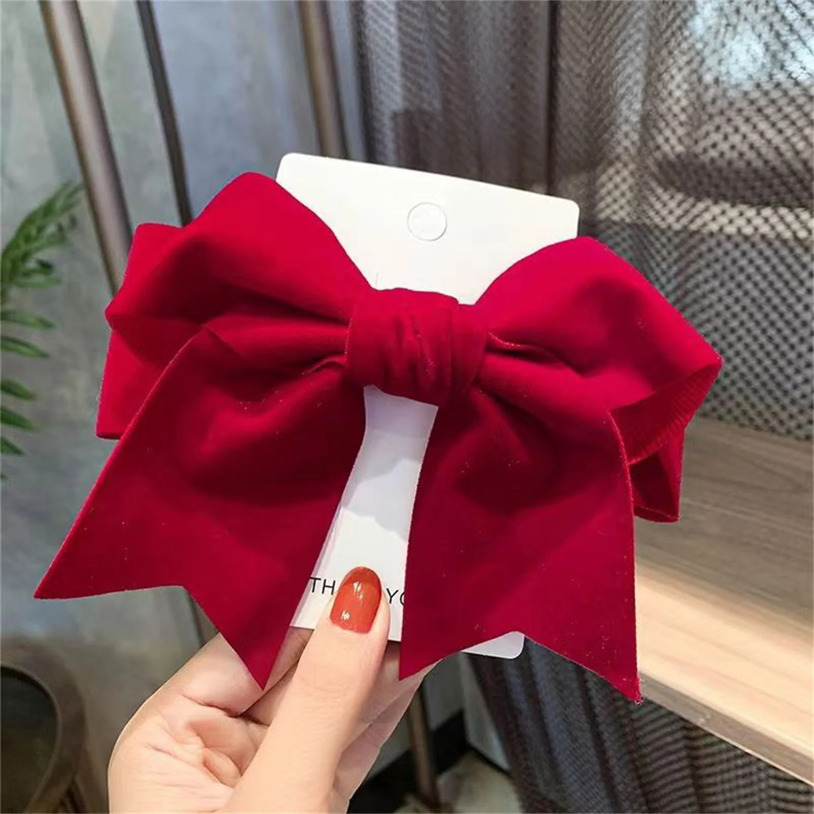 1Pcs Red Bowknot Hair Clip for Chinese New Year Christmas Barrettes Hair Accessories Gifts for Women Girls Xmas Tree Ornament