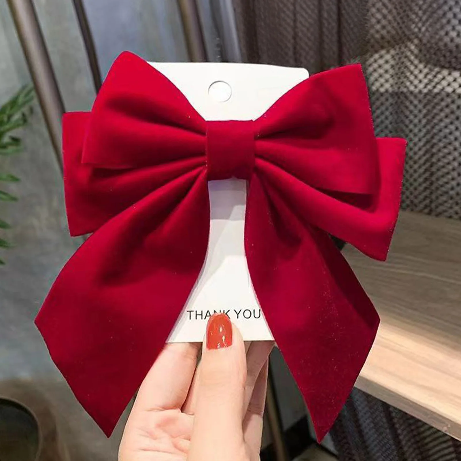 1Pcs Red Bowknot Hair Clip for Chinese New Year Christmas Barrettes Hair Accessories Gifts for Women Girls Xmas Tree Ornament