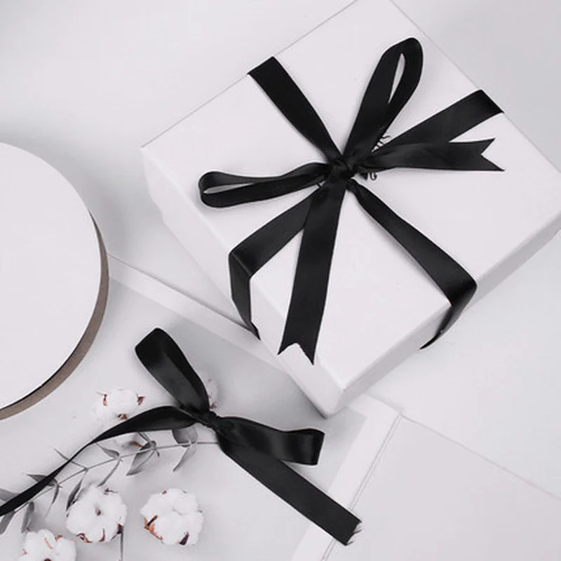 1pc 22 Meters/Roll (6mm-50mm) Black Polyester Satin Ribbon Bow Craft Decor Wedding Christmas Party Handwork DIY Decoration