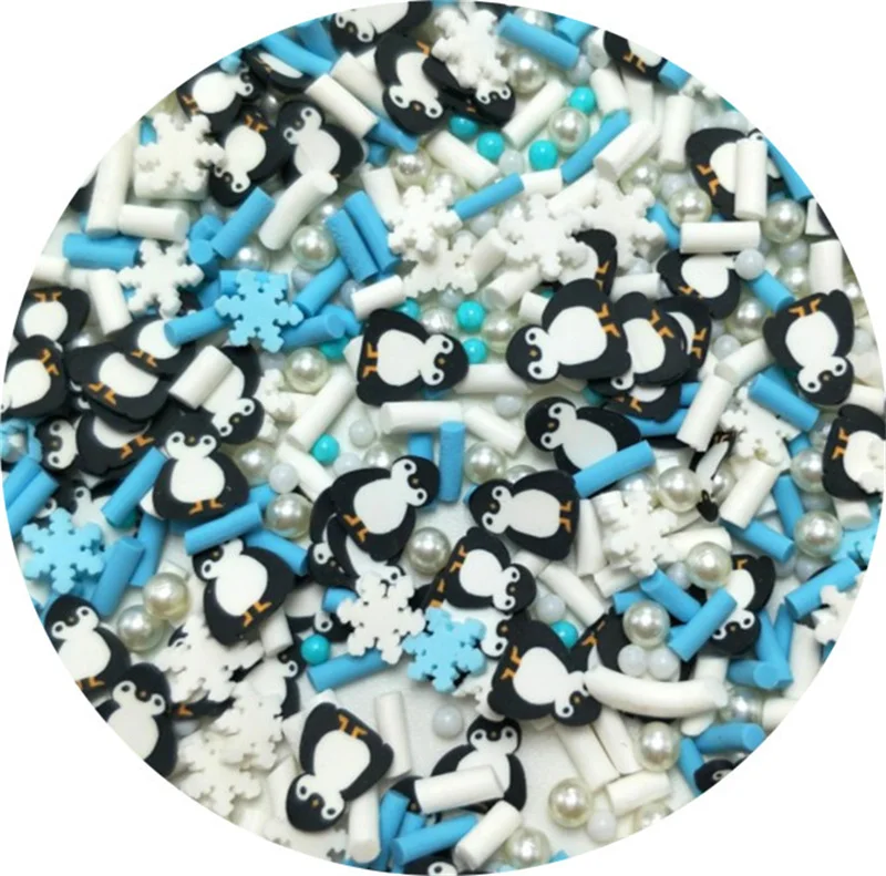 Mixed Xmas Snowfake Slices Slime Christmas Polymer Clay Sprinkles Crafts soft Clay Nail Shaker DIY Crystal Mud Filler Accessorie