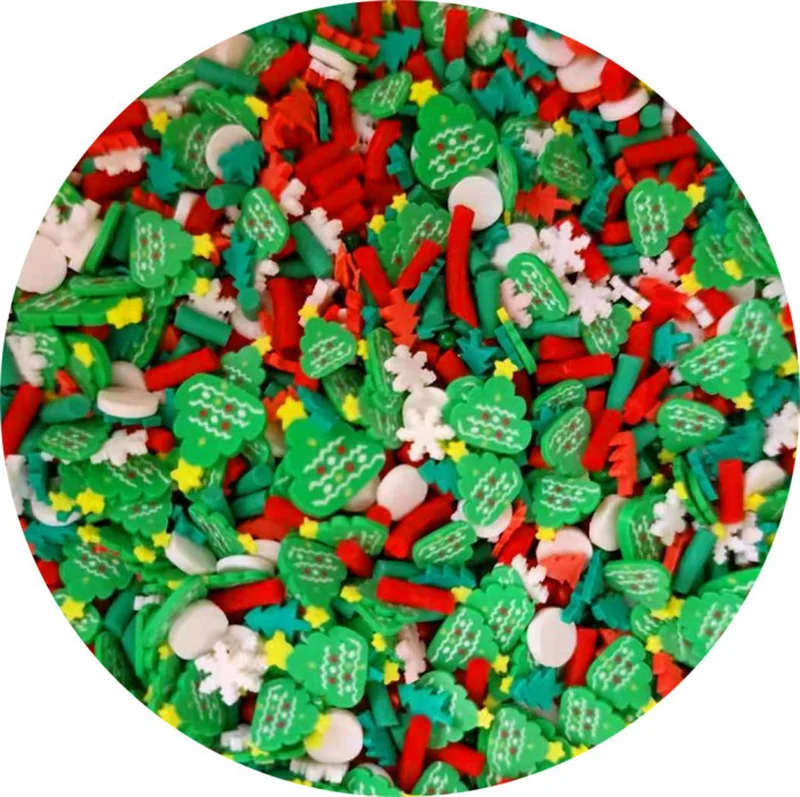 Mixed Xmas Snowfake Slices Slime Christmas Polymer Clay Sprinkles Crafts soft Clay Nail Shaker DIY Crystal Mud Filler Accessorie