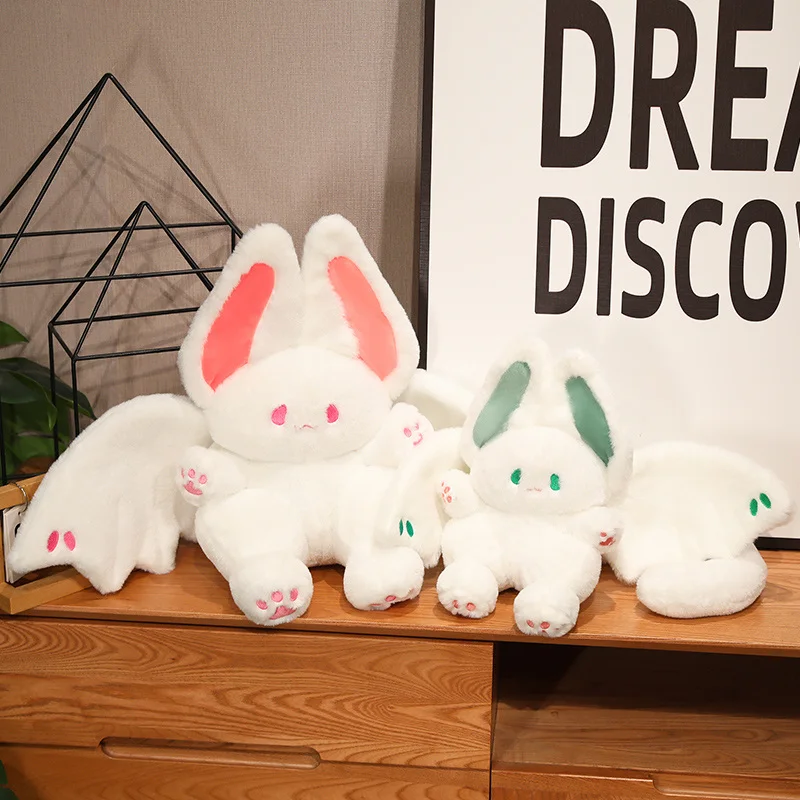 15cm/25cm/35cm Kawaii Bat Rabbit Plush Toys Cute Bat Plush Pendant Keychain Backpack Decor Doll Girthday Christmas Gift For Kids