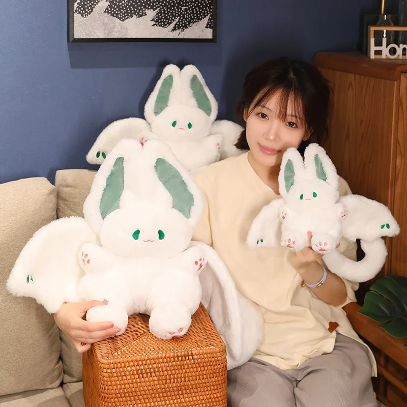 15cm/25cm/35cm Kawaii Bat Rabbit Plush Toys Cute Bat Plush Pendant Keychain Backpack Decor Doll Girthday Christmas Gift For Kids