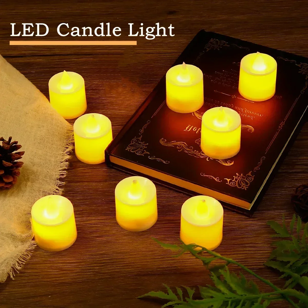 50/24*Pack Colorful LED Candle Light Battery Operated Tealight Switch Candles Flameless Wedding Home Christmas Decor Mini Candle
