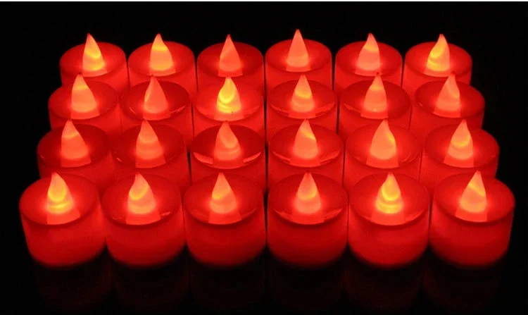 50/24*Pack Colorful LED Candle Light Battery Operated Tealight Switch Candles Flameless Wedding Home Christmas Decor Mini Candle