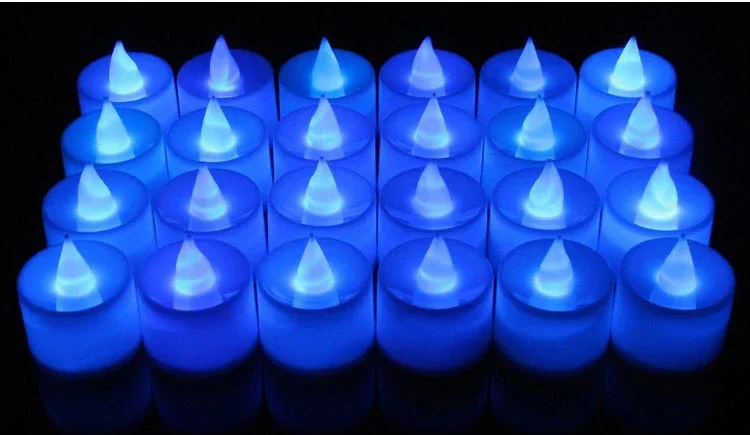 50/24*Pack Colorful LED Candle Light Battery Operated Tealight Switch Candles Flameless Wedding Home Christmas Decor Mini Candle