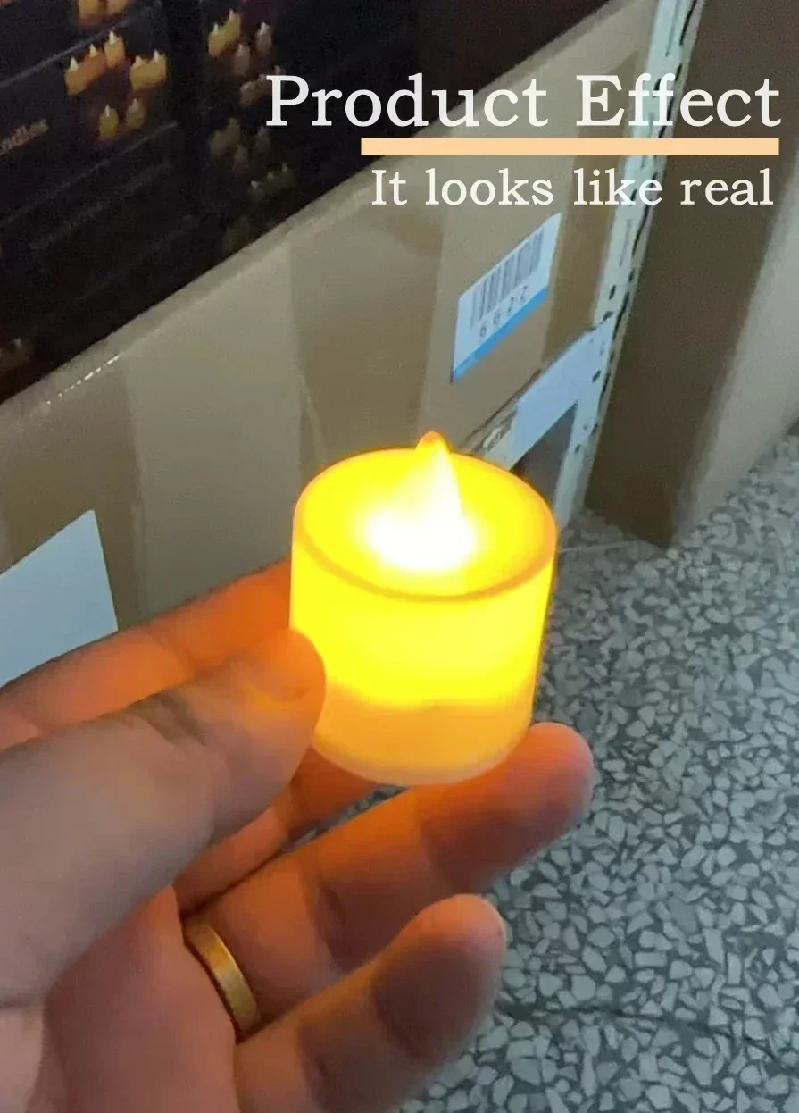 50/24*Pack Colorful LED Candle Light Battery Operated Tealight Switch Candles Flameless Wedding Home Christmas Decor Mini Candle