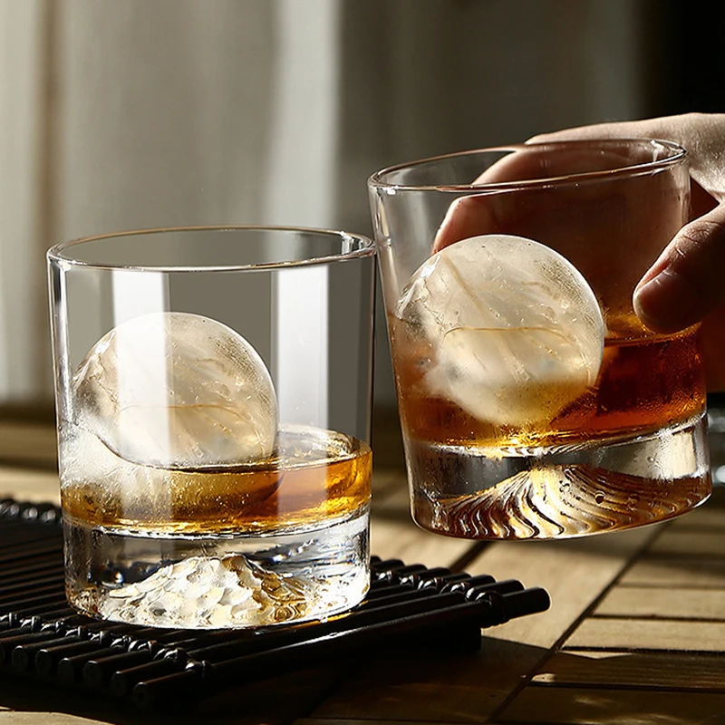 300ml Creative Silhouette Wine Glass Cup Iceberg Cup Snow Mountain Cup Thick Bottom Rock Cup Christmas Whiskey Cup Wedding Gifts
