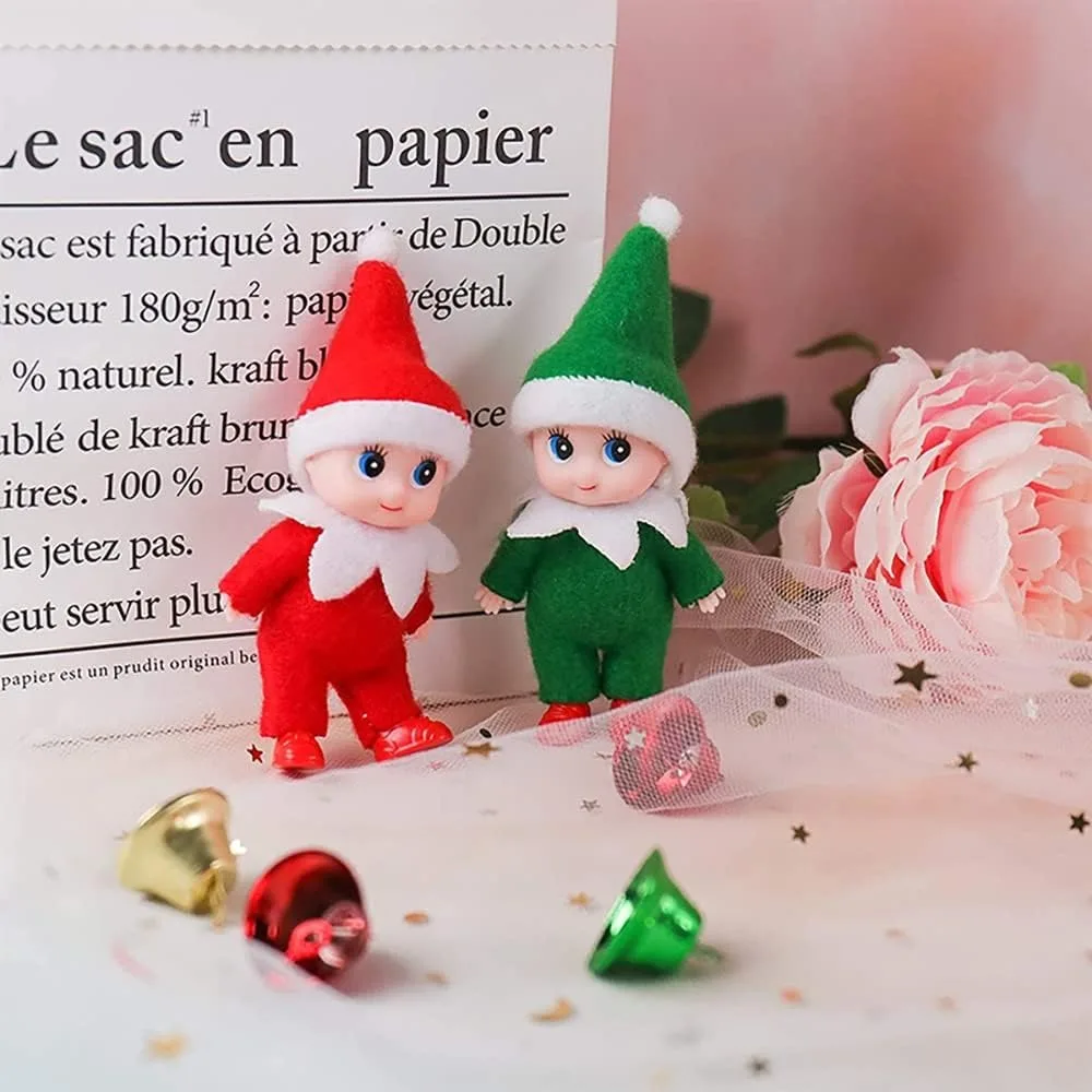 1PC Christmas Mini Elf Doll Pointed Hat Wrapped Feet Elf Window Atmosphere Decorative Small Items Holiday Gifts