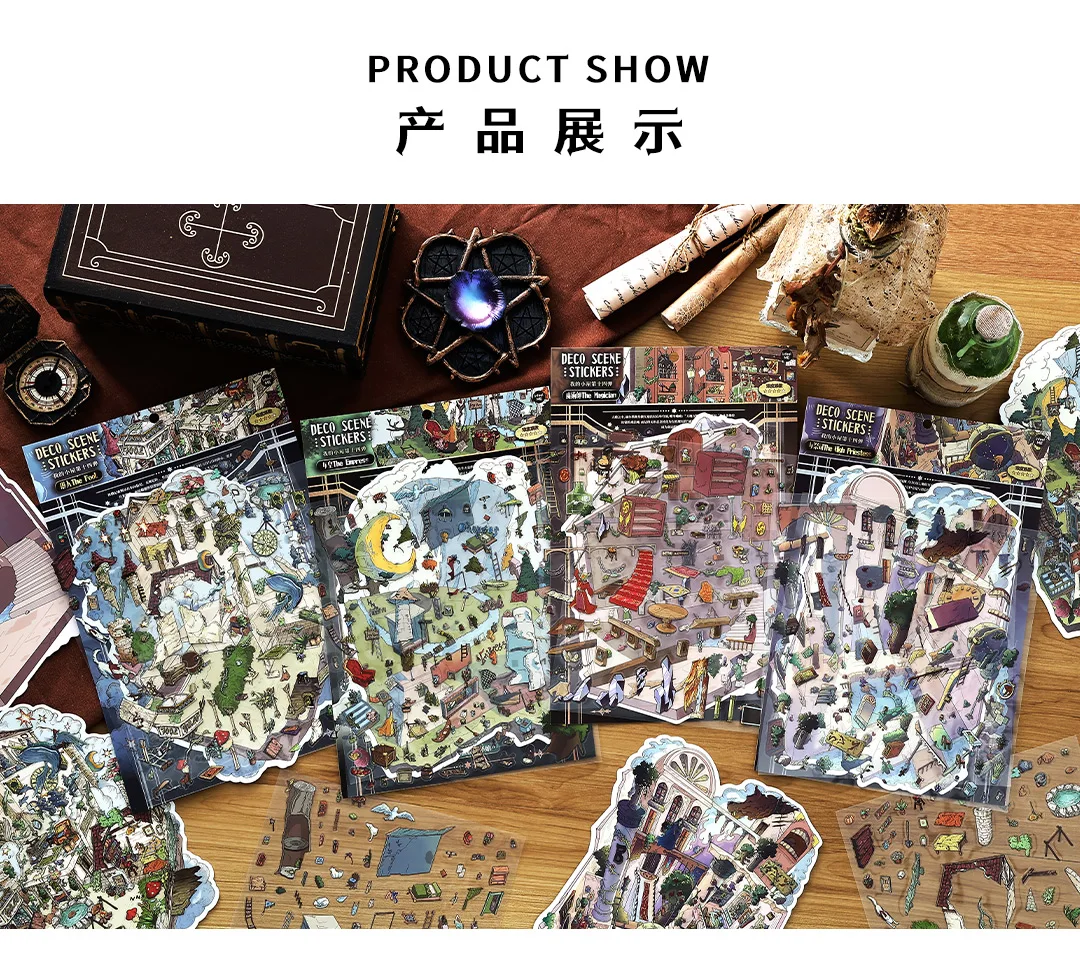 Kawaii The Magician 3D The Empress Landscape Sticker DIY Pocket Cabin Scene Christmas gifts