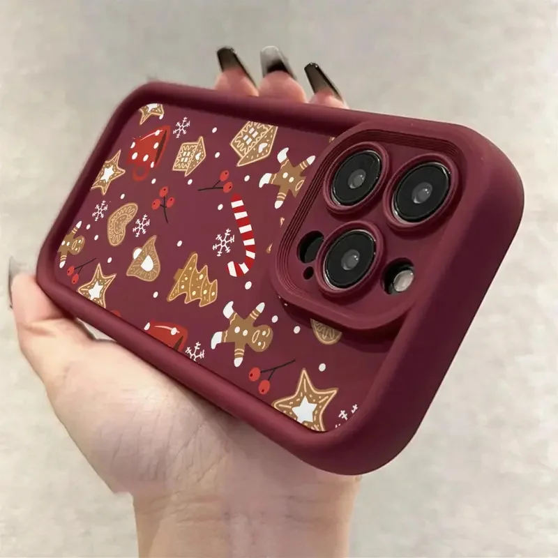 Cute Christmas Theme Pattern Phone Case for iPhone 18 17 Pro Max 16 Plus 15 14 13 12 11 Pro Max XS X 7 8 Plus SE 2022 16E Cover