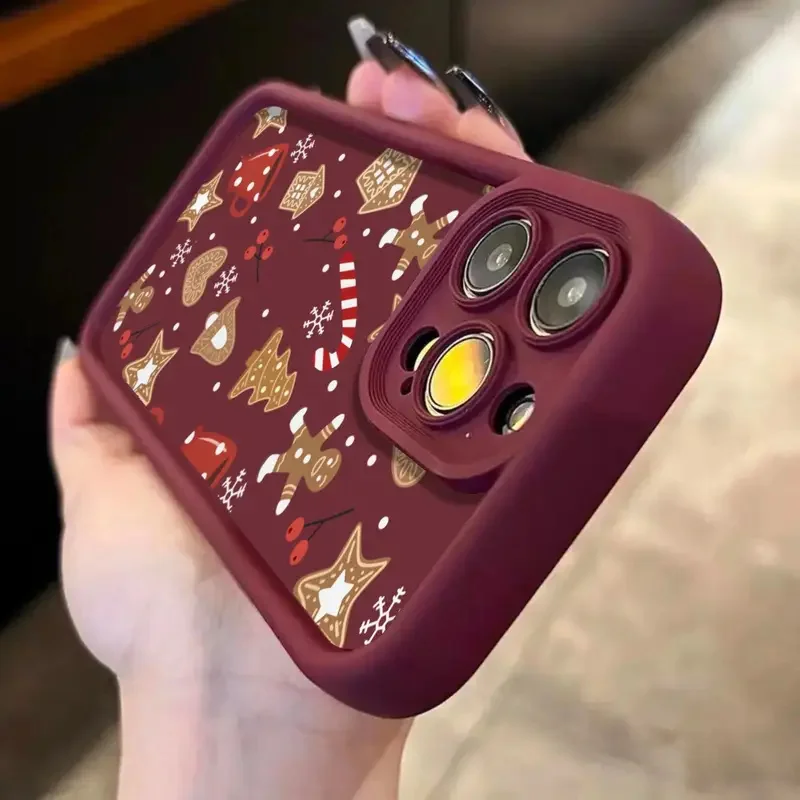 Cute Christmas Theme Pattern Phone Case for iPhone 18 17 Pro Max 16 Plus 15 14 13 12 11 Pro Max XS X 7 8 Plus SE 2022 16E Cover