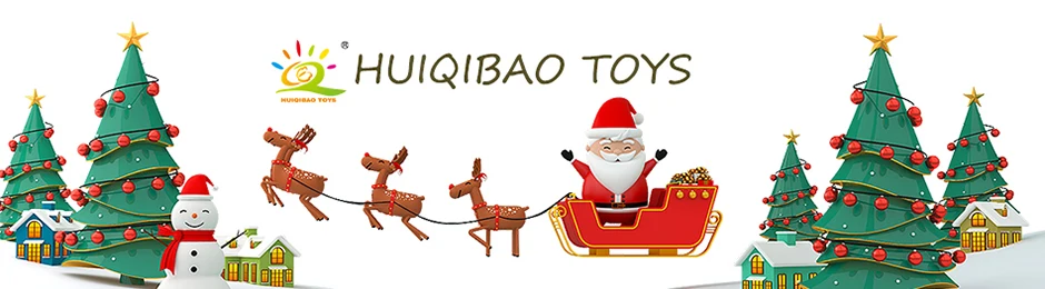 HUIQIBAO Children Mini Christmas Tree Santa Claus Snowman Model Micro Bricks Building Block DIY Elk Bricks Toys for Adult Gift