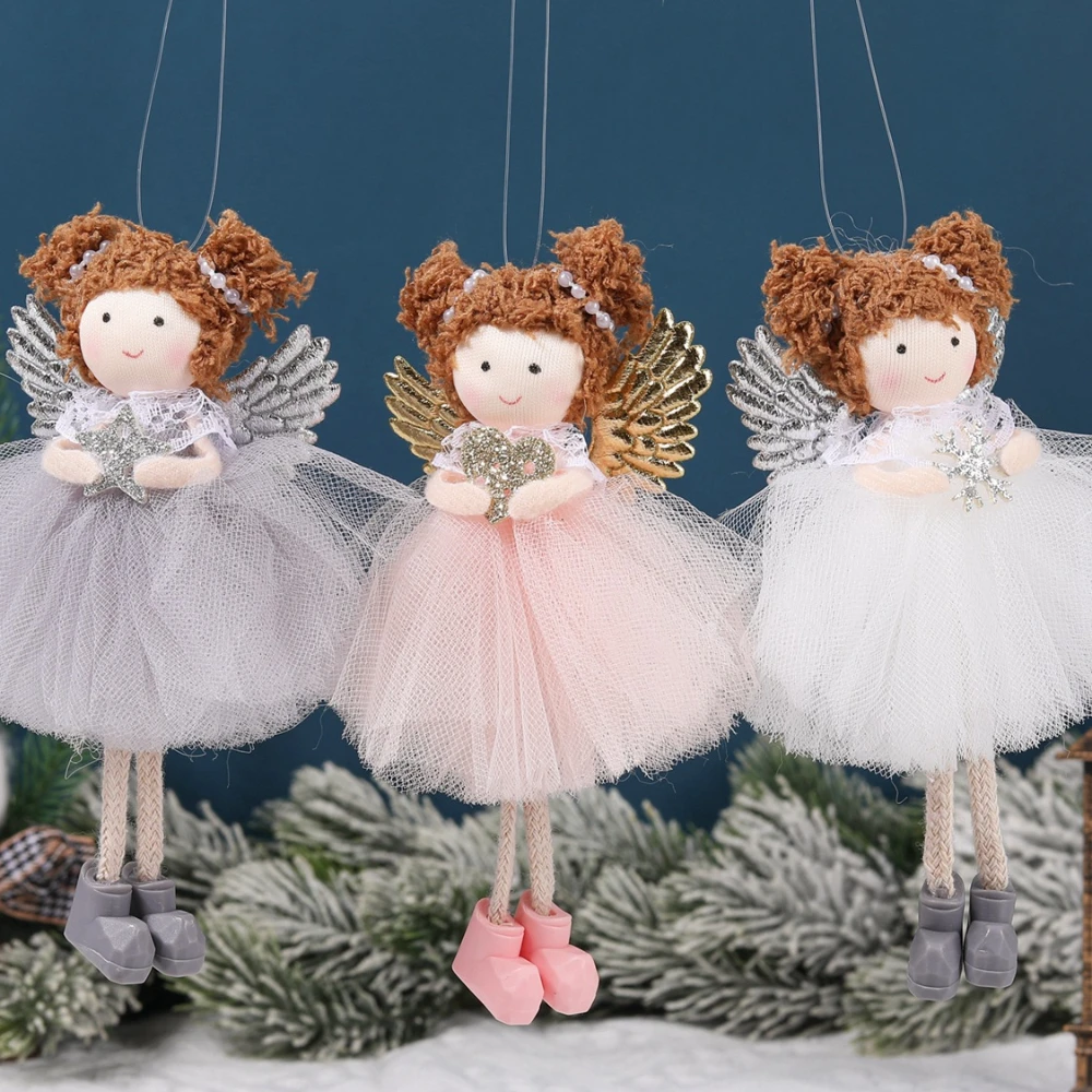 Christmas plush antlers angel girl pendant Christmas tree pendant creative doll pendant gift