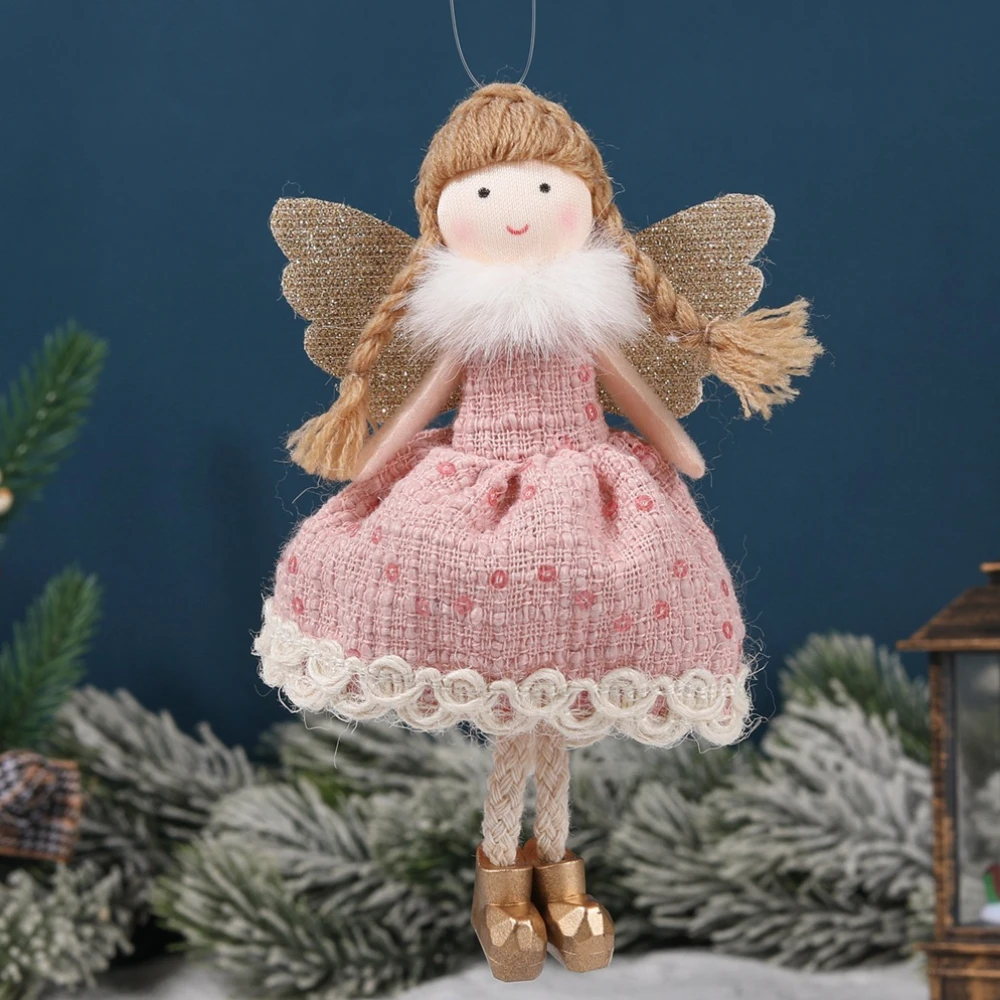 Christmas plush antlers angel girl pendant Christmas tree pendant creative doll pendant gift