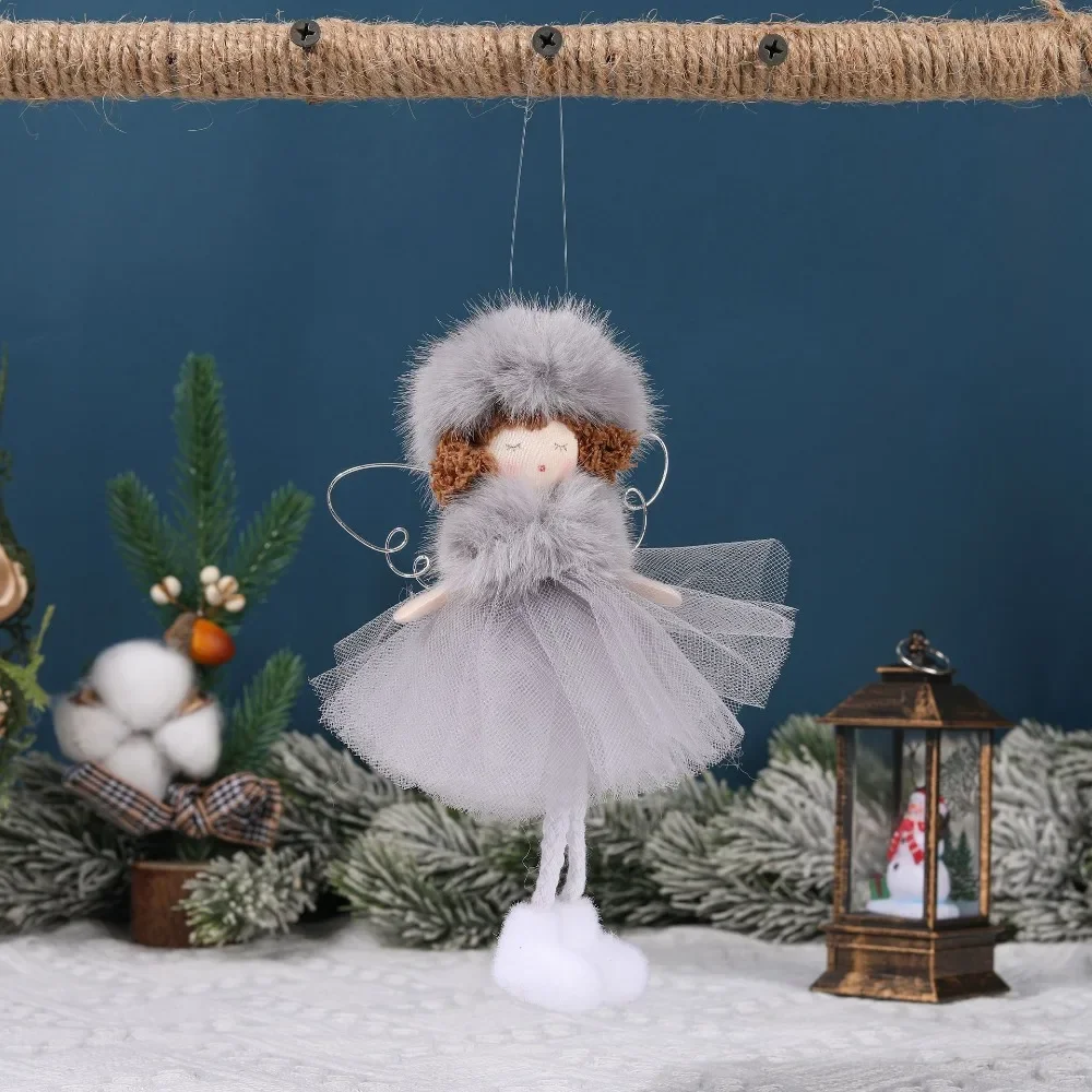 Christmas plush antlers angel girl pendant Christmas tree pendant creative doll pendant gift