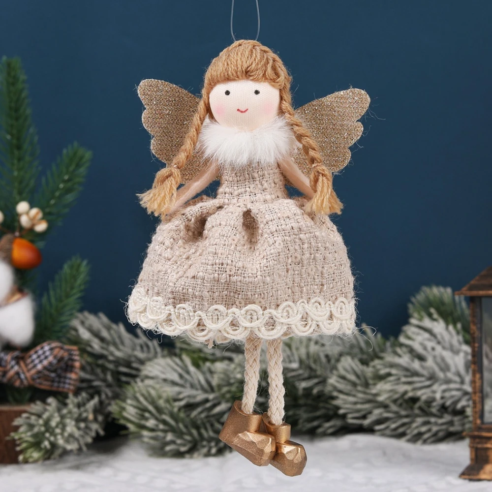 Christmas plush antlers angel girl pendant Christmas tree pendant creative doll pendant gift
