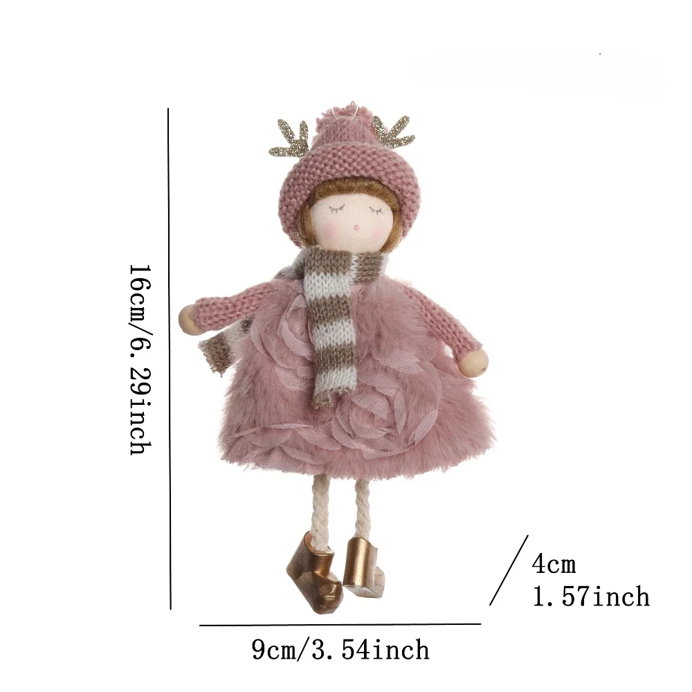Christmas plush antlers angel girl pendant Christmas tree pendant creative doll pendant gift