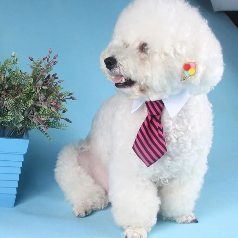2023 Dog Cat Grooming Cat Striped Bow Tie Animal Striped Bow Tie Collar Pet Adjustable Christmas Cat Collar Pet Collar