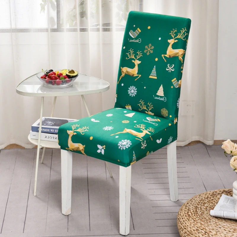 Christmas Decoration Stretch Covers Chair Cover for Dining Room Office Banquet Chair Protector Elastic Material Armchair Cover