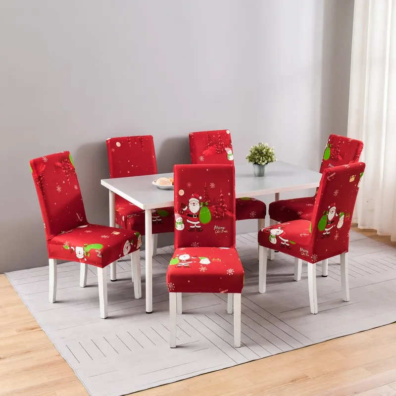 Christmas Decoration Stretch Covers Chair Cover for Dining Room Office Banquet Chair Protector Elastic Material Armchair Cover