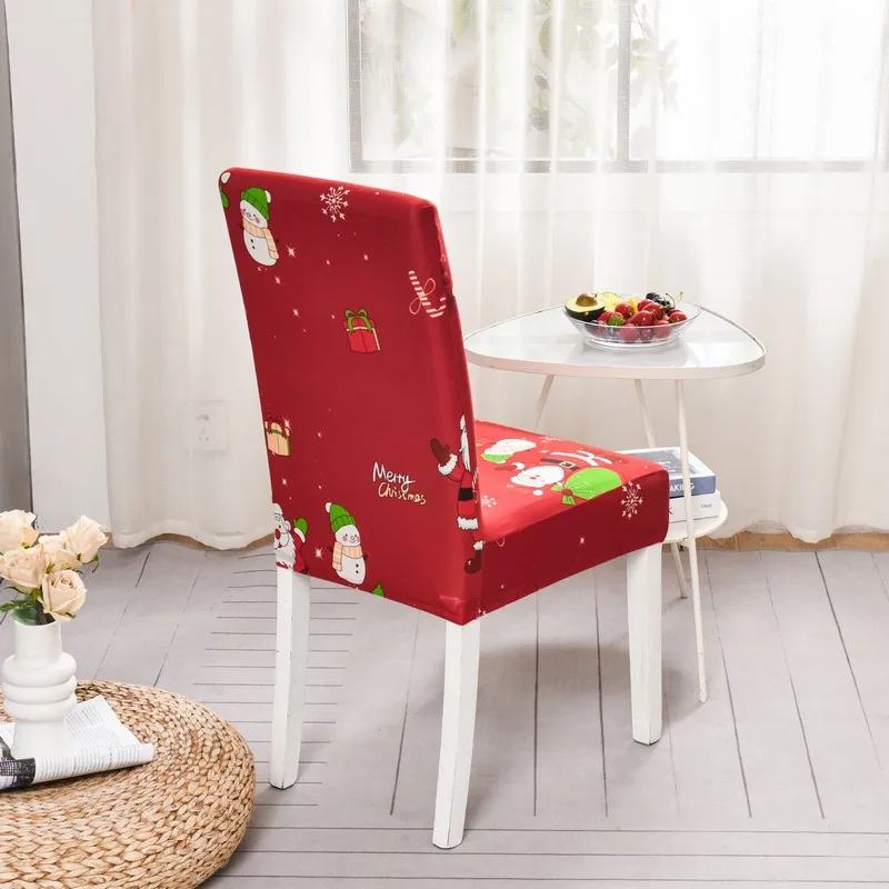 Christmas Decoration Stretch Covers Chair Cover for Dining Room Office Banquet Chair Protector Elastic Material Armchair Cover