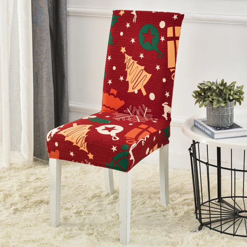 Christmas Decoration Stretch Covers Chair Cover for Dining Room Office Banquet Chair Protector Elastic Material Armchair Cover